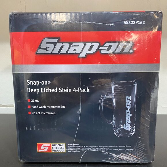 SNAP-ON DEEP ETCHED STEIN 4PACK GLASSES SSX22P162 - Picture 3 of 3